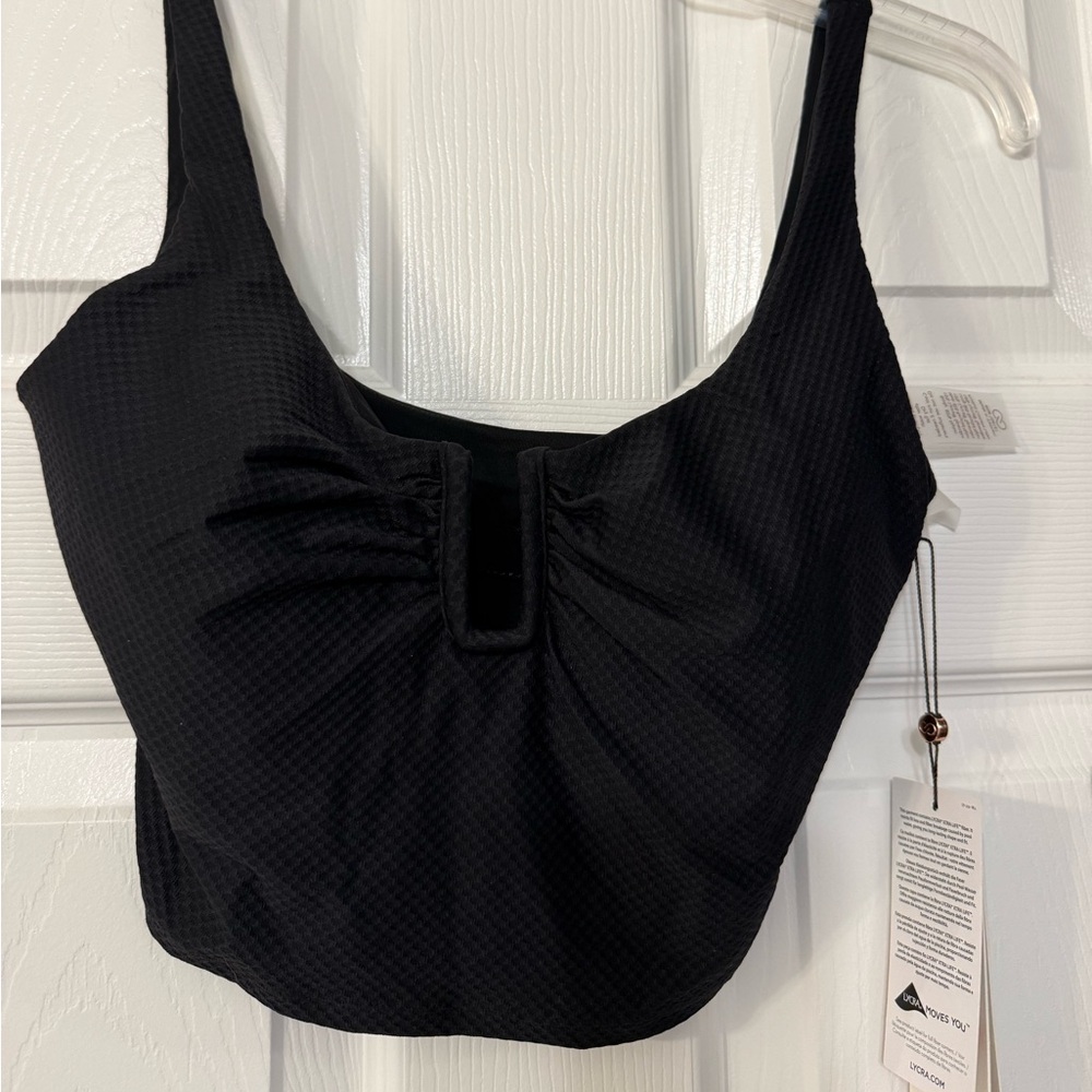 Black Textured calia bathing suit Top